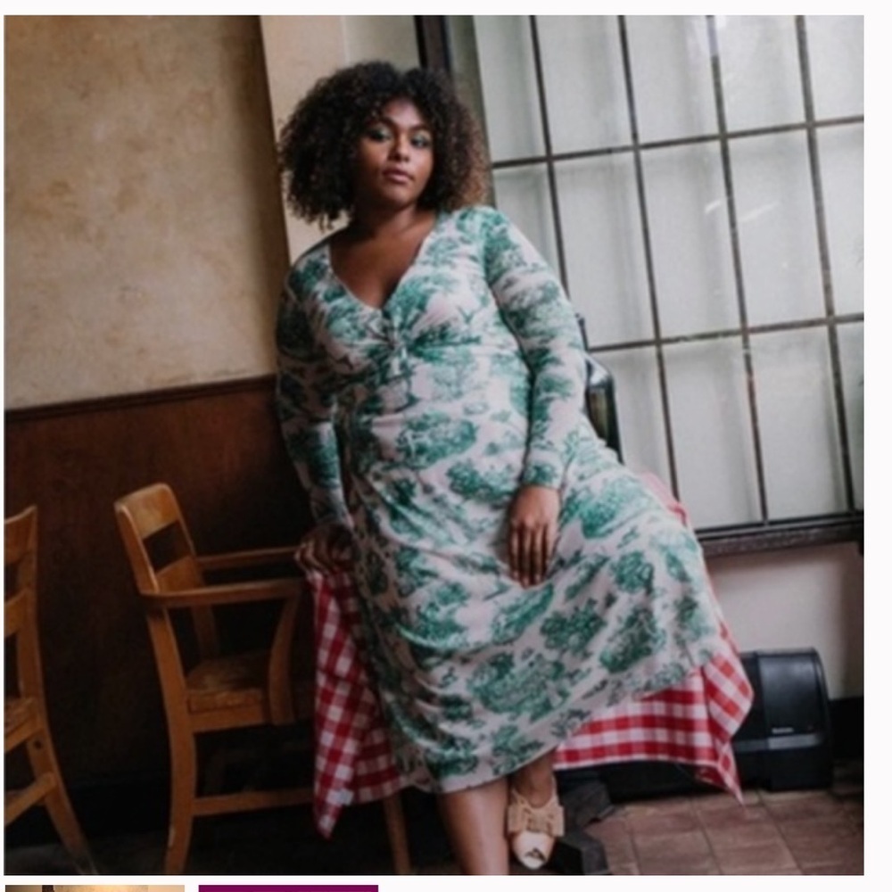 Rachel Antonoff Olivia Dress in Emerald Green Manhunt Toile - Picture 2 of 11